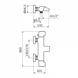 Змішувач для ванни GRB Premier з каскадним виливом хром 50216500