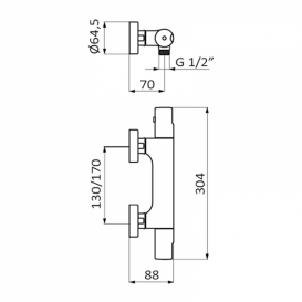 Смеситель для ванной GRB Tender термостатический с душевым гарнитуром хром 40452400