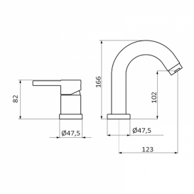 Смеситель для ванной GRB Time на борт ванны хром 46229460