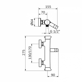 Смеситель для ванной GRB Time термостатический хром 47230470