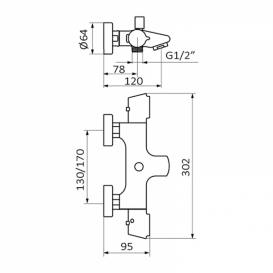 Змішувач для ванни GRB Winner термостатичний хром 44210440