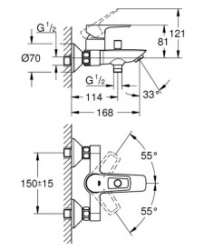Смеситель для ванной Grohe BauLoop New однорычажный хром 23602001
