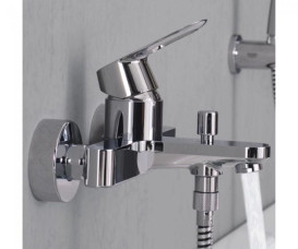 Смеситель для ванной Grohe BauLoop с душевым гарнитуром Vitalio Start 110 хром 23603000+26951001