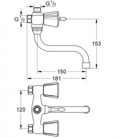 Змішувач для ванни Grohe Costa Trend двухвентильний хром 26013000