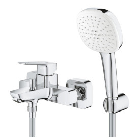 Смеситель для ванной Grohe Cubeo однорычажный с душевым набором хром 1018140000