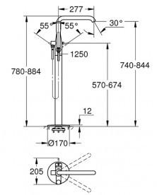 Змішувач для ванної Grohe Essence напольний з ручним душем хром 25248001