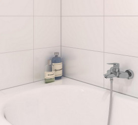 Смеситель для ванной Grohe QuickFix Start однорычажный с душевым набором хром 25283002