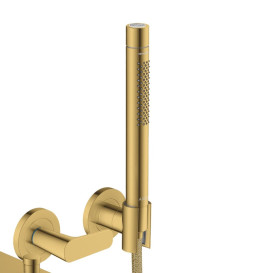 Смеситель для ванной Hansgrohe Axor Citterio C настенный с душевым гарнитуром полированное золото 49480990