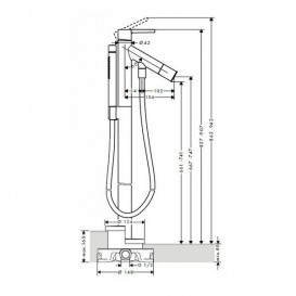 Смеситель для ванной Hansgrohe Axor Starck напольный хром 10455000