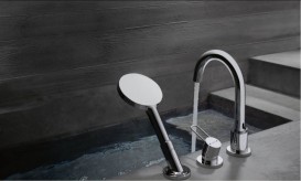Смеситель для ванной Hansgrohe Axor Uno на 3 отверстия хром 38436000