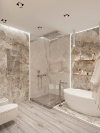 Смеситель для ванной Hansgrohe Axor Uno напольный шлифованный никель 45416820