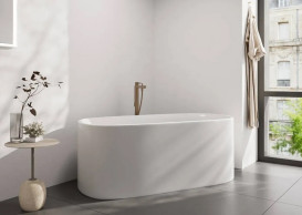 Смеситель для ванной Hansgrohe Finoris напольный с душевым гарнитуром бронза матовая 76445140