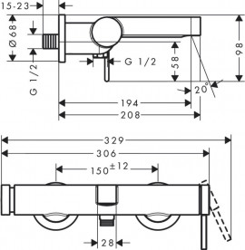Змішувач для ванни Hansgrohe Finoris змішувач латунь білий матовий 76420700