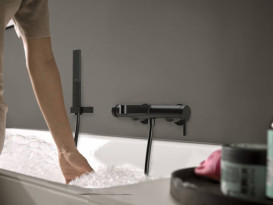 Смеситель для ванной Hansgrohe Finoris однорычажный черный матовый хром 76420340