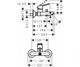 Смеситель для ванной Hansgrohe Logis Loop однорычажный хром 71244000