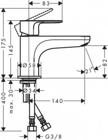 Смеситель для ванной Hansgrohe Rebris S однорычажный хром 72434000