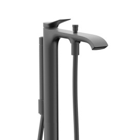 Змішувач для ванної кімнати Hansgrohe Vivenis підлоговий з душовим гарнітуром чорний матовий хром 75445340