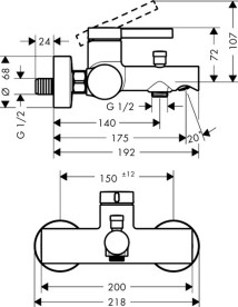 Смеситель для ванной Hansgrohe Zesis S однорычажный хром 74420000