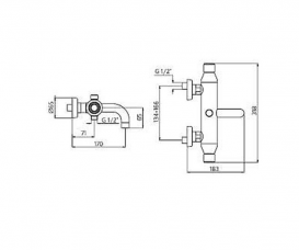 Смеситель для ванной Ideal Standard Marc Newson двухвентильный хром A9795AA