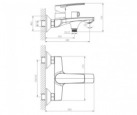 Змішувач для ванни Imprese Kampa змішувач настінний хром 10285