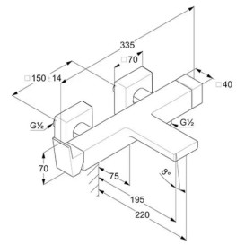 Змішувач для ванної Kludi Decus одноважільний брошурований нікель PVD 54691N575
