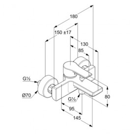Смеситель для ванной Kludi Zenta SL однорычажный латунь хром 486700565