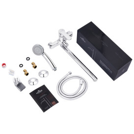 Смеситель для ванной Kroner KRP Bremen-C070 с душевым гарнитуром хром CV012071