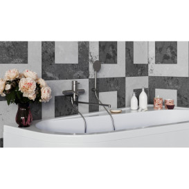 Змішувач для ванної кімнати Kroner KRP Edelstahl Klassisch-ESG070 з душовим гарнітуром нікель CV022997