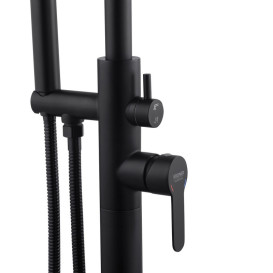 Смеситель для ванной Kroner KRP Edelstahl Klassisch SCH077 с душевым гарнитуром черный CV029976