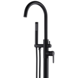 Смеситель для ванной Kroner KRP Edelstahl Klassisch SCH077 с душевым гарнитуром черный CV029976