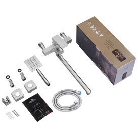 Смеситель для ванной Kroner KRP Edelstah lKubus-ESG071 с душевым гарнитуром нержавеющая сталь CV036661