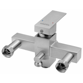 Смеситель для ванной Kroner KRP Edelstah lKubus-ESG071 с душевым гарнитуром нержавеющая сталь CV036661