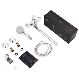 Смеситель для ванной Kroner KRP Eifel-C070 с душевым гарнитуром хром CV023616