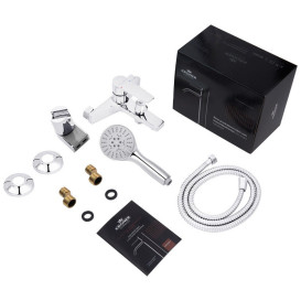 Смеситель для ванной Kroner KRP Eifel-C060 с душевым гарнитуром хром CV023607