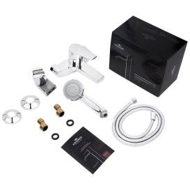 Смеситель для ванной Kroner KRP Enzo-C060 с душевым гарнитуром хром CV023606