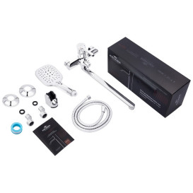 Змішувач для ванної кімнати Kroner KRP Essen-C070 з душовим гарнітуром хром CV024329