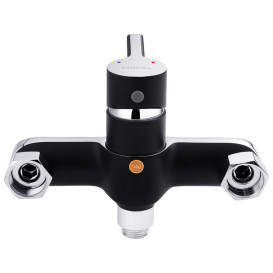 Смеситель для ванной Kroner KRP Essen-SCH060 с душевым гарнитуром хром/черный CV024326