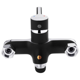 Смеситель для ванной Kroner KRP Essen-SCH070 с душевым гарнитуром хром/черный CV024330