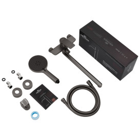 Смеситель для ванной Kroner KRP Graz-GRP070 с душевым гарнитуром графит CV031334