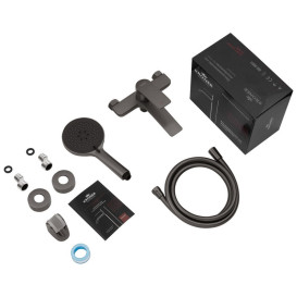 Смеситель для ванной Kroner KRP Graz-GRP060 с душевым гарнитуром графит CV031335