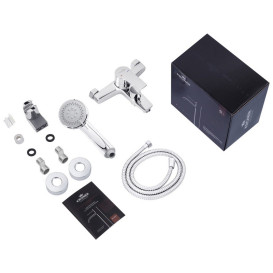 Смеситель для ванной Kroner KRP Hagen-C06 с душевым гарнитуром хром CV032255