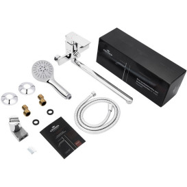 Змішувач для ванної кімнати Kroner KRP Harz-C070 з душовим гарнітуром хром CV023617