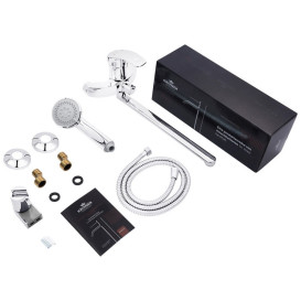 Змішувач для ванної кімнати Kroner KRP Konstante-C070 з душовим гарнітуром хром CV023588