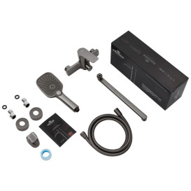 Змішувач для ванної кімнати Kroner KRP Makon-GRP070 з душовим гарнітуром графіт CV033861