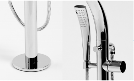 Змішувач для ванної PoolSpa Arc одноважільний з ручним душем окремостоячий монтаж на пол хром PD6000080