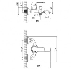 Змішувач для ванни Primera Taho одноважельний хром 10120024
