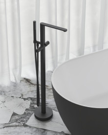 Змішувач для ванної кімнати Ravak Chrome II з душовим гарнітуром чорний X070468