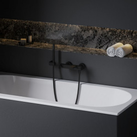 Смеситель для ванной Ravak Eleganta настенный однорычажный черный матовый X070293