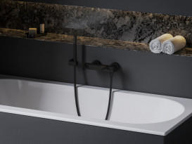 Змішувач для ванної кімнати Ravak Eleganta з душовим гарнітуром матовий чорний X07S135