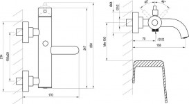 Смеситель для ванной Ravak Espirit настенный однорычажный белый матовый X070242